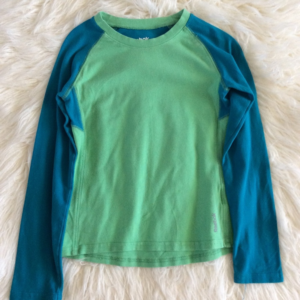 Girls Reebok long Sleeve Green Tee Small Size 8-10